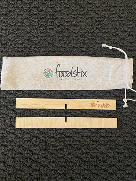 Food grade bamboo Foodstix with travel pouch